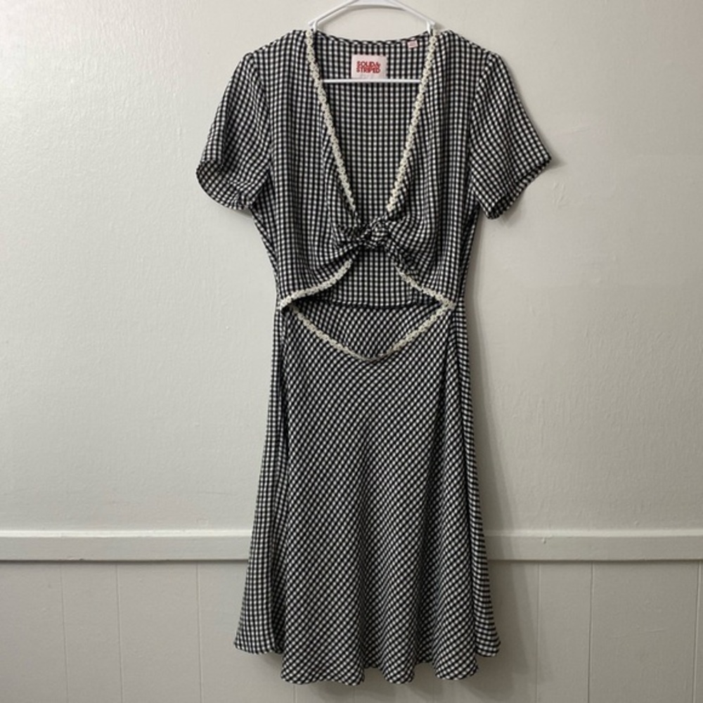 SOLID & STRIPED Black and White Mini Dress